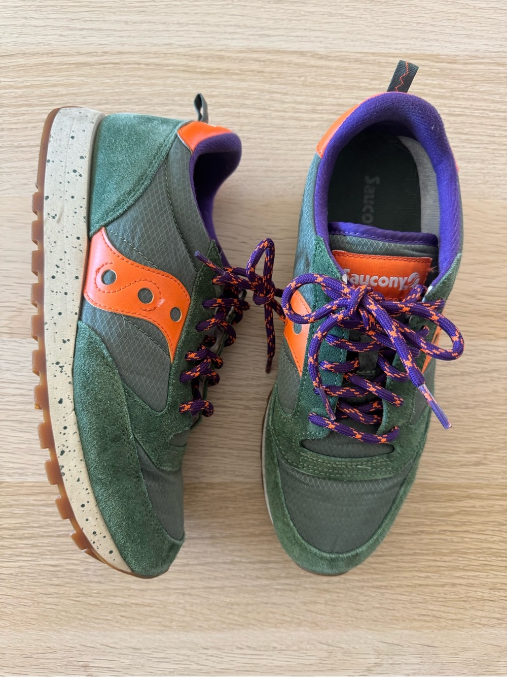 Saucony Jazz Original Vintage Green & Orange Retro Sneakers Men's 8